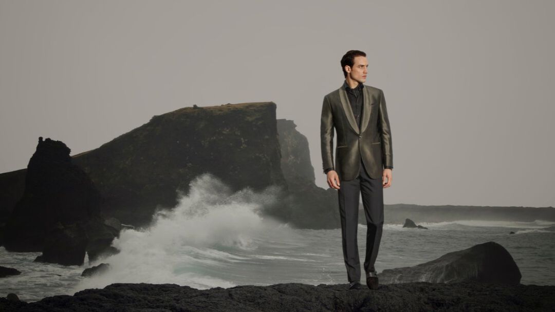 model on the beach in Iceland