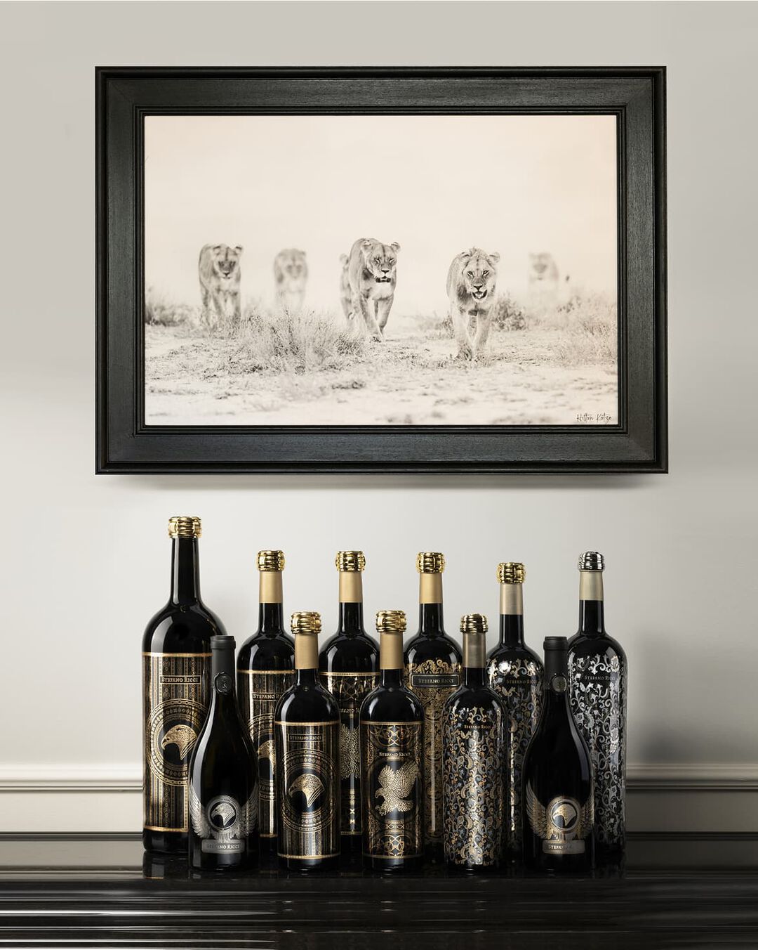 Italian wines presented in uniquely designed bottles