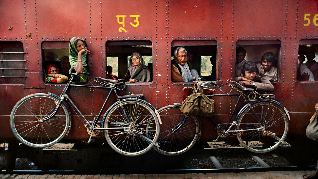 Bicycles on Train, West Bengal, India, 1983 &copy; Steve McCurry