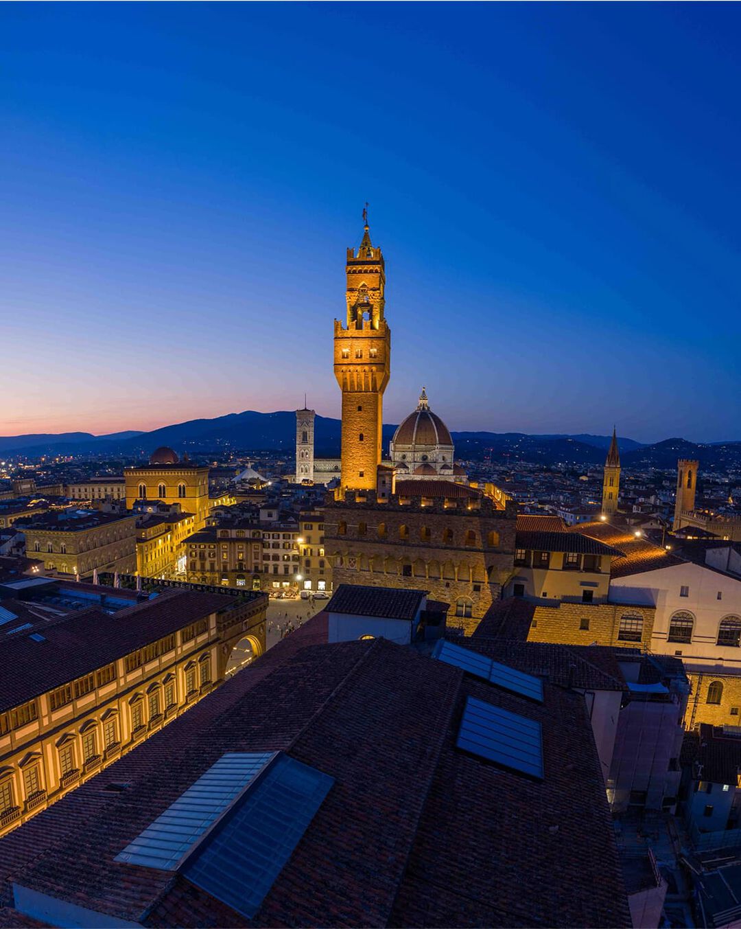 skyline of Florence by night