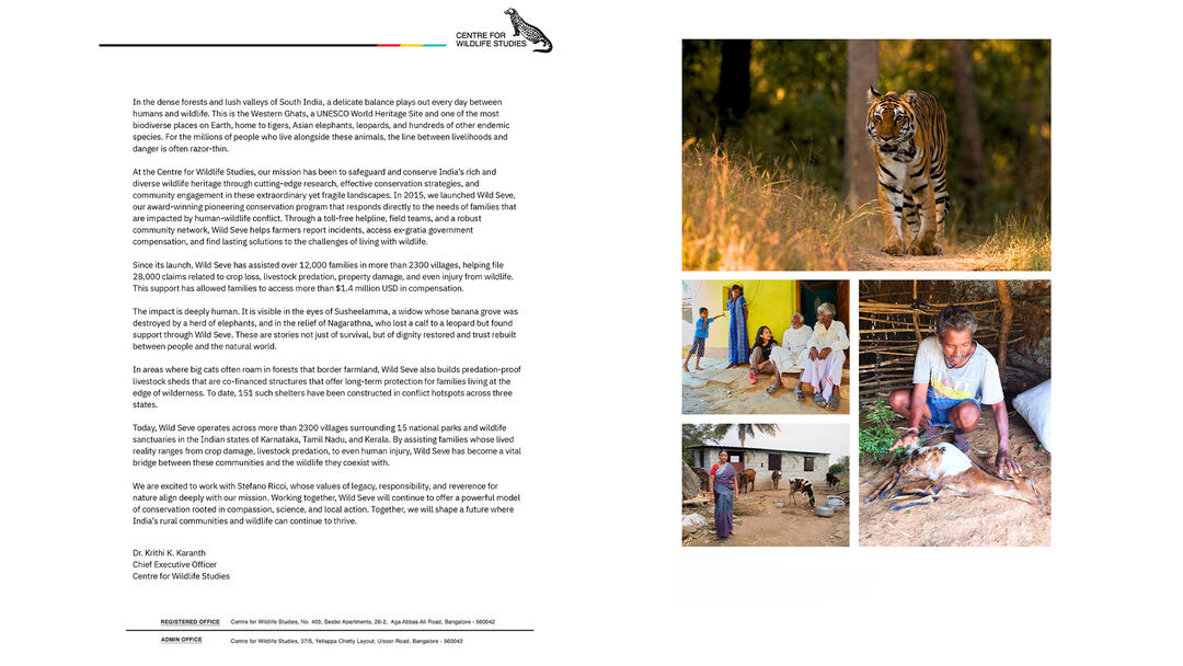 partnership agreement with Centre for Wildlife Studies