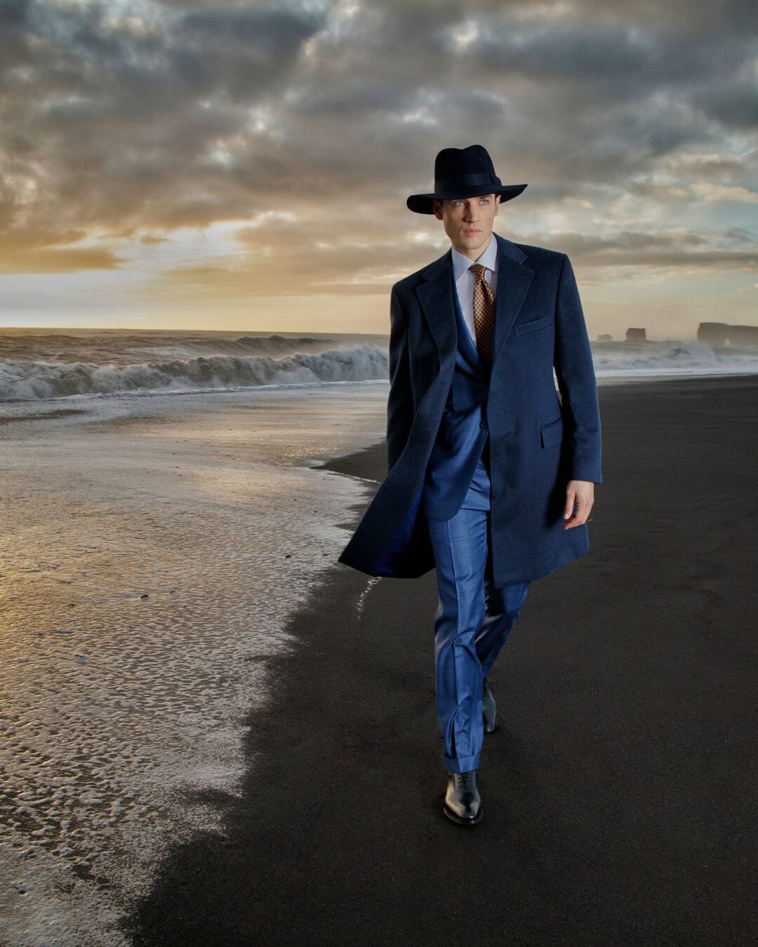 model on the beach in Iceland