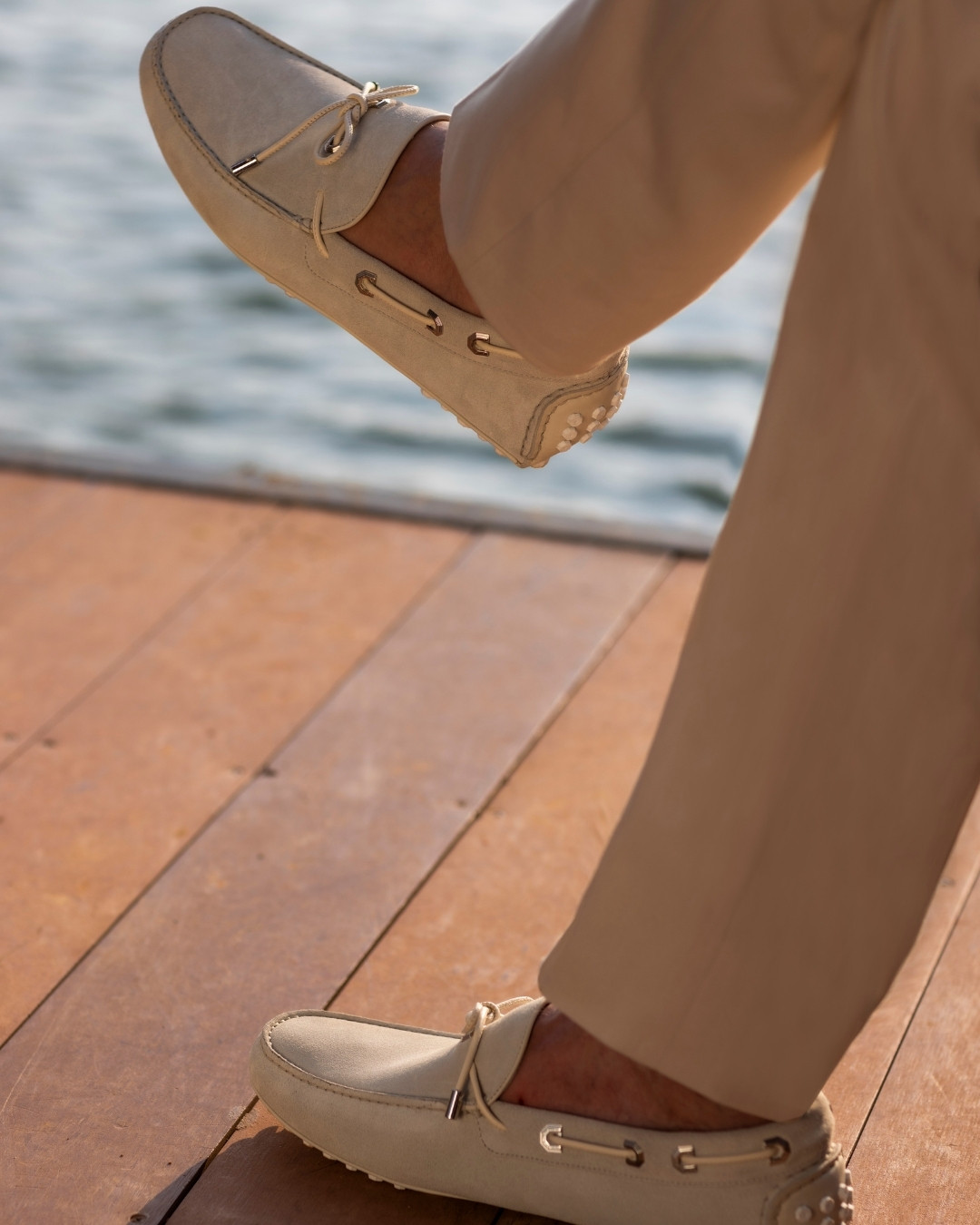 Loafers, 100% suede with calfskin leather details