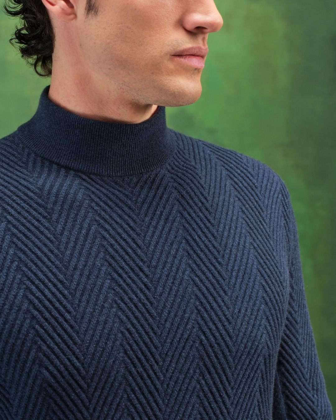 Knit mock neck sweater, 100% cashmere