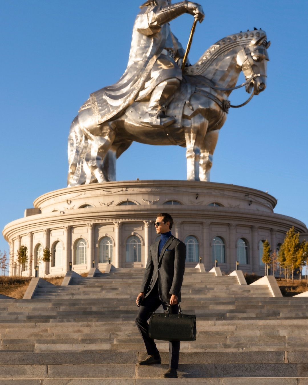 The model at Equestrian Statue of Genghis Khan Tsonjin Boldog