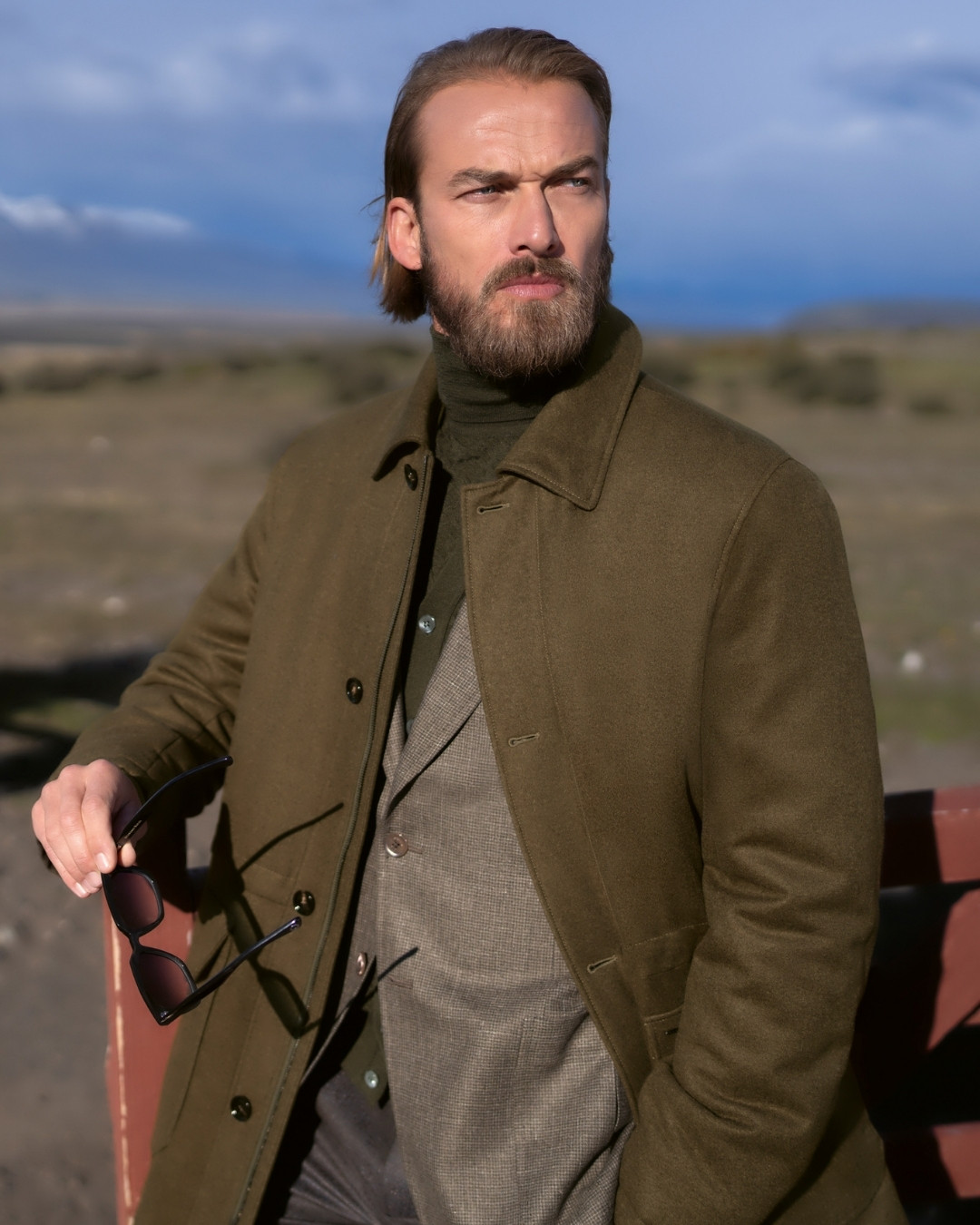 Details of Field jacket, cashmere, mink and silk