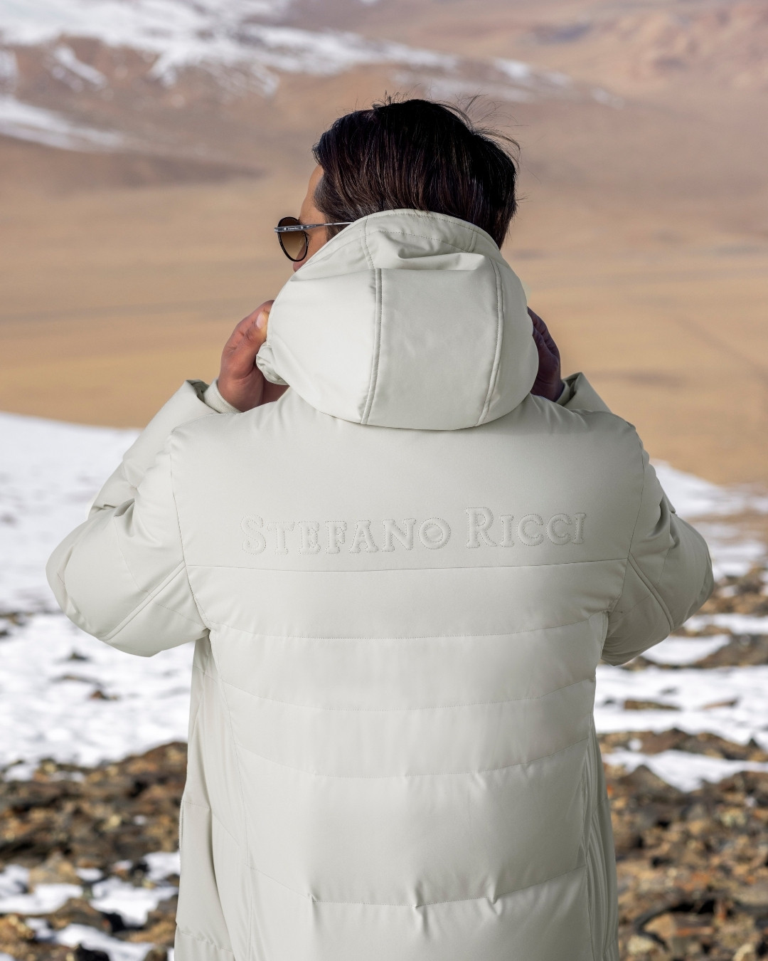 Hooded down coat, 100% technical fabric