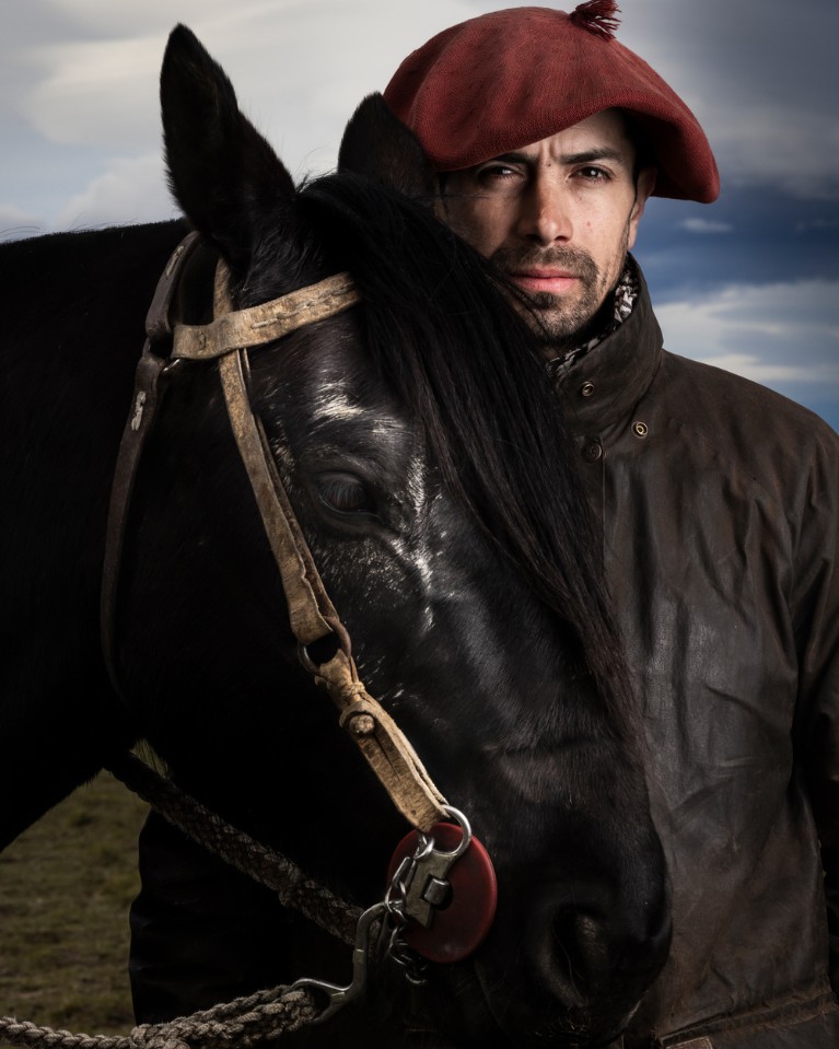 Portrait of Chilean Gaucho with the horse