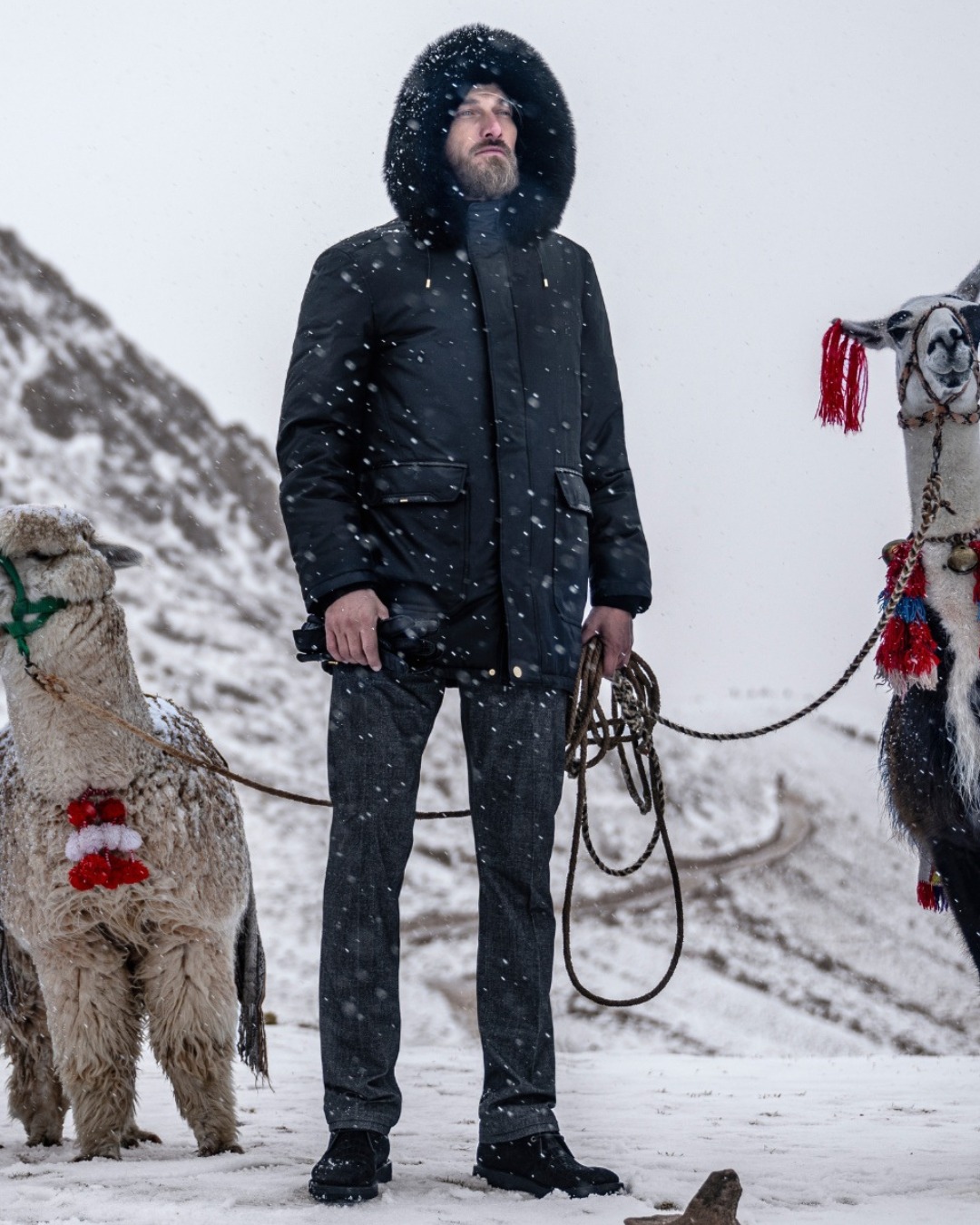 Model in snowy Palcoyo