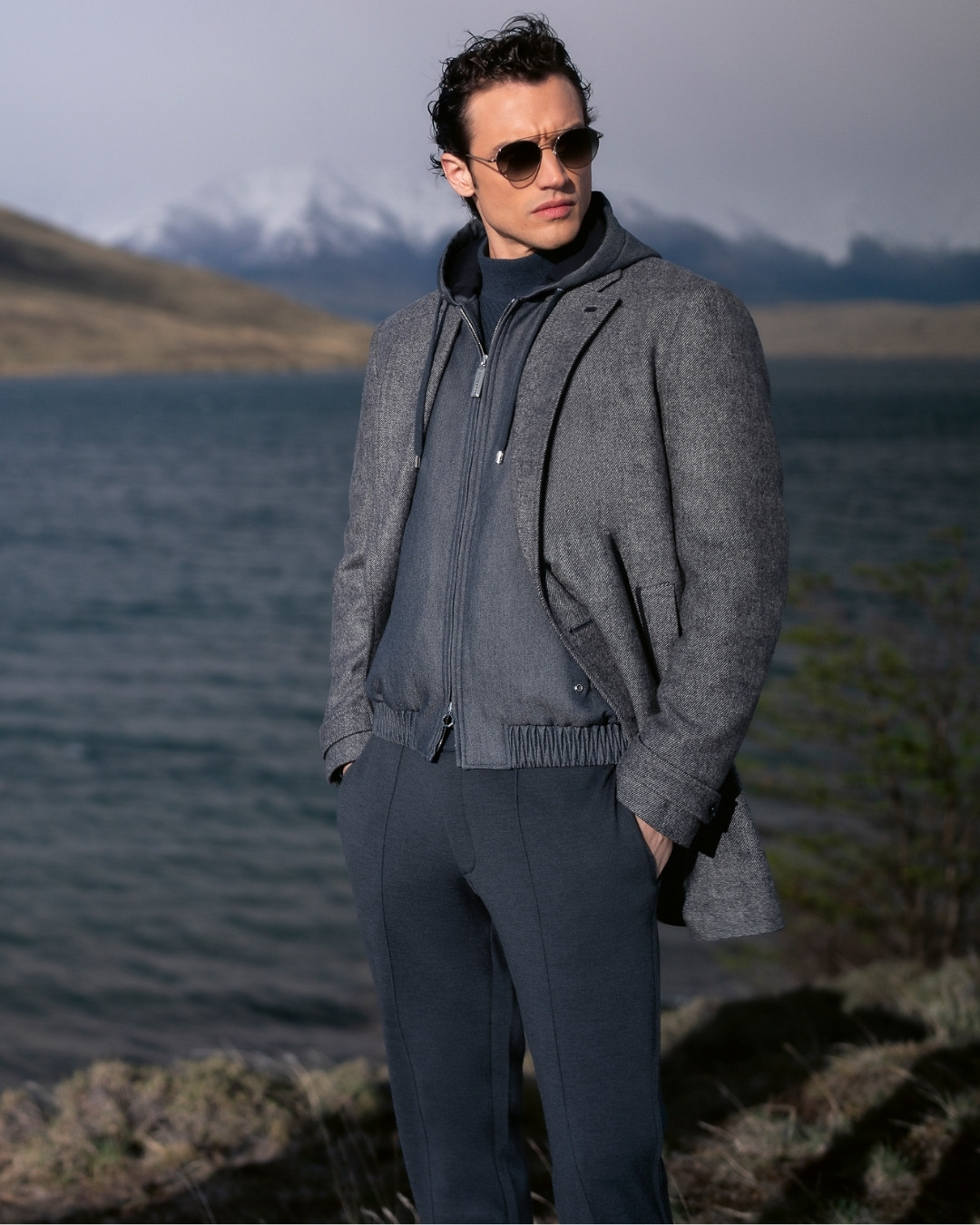 Deconstructed coat, 100% wool