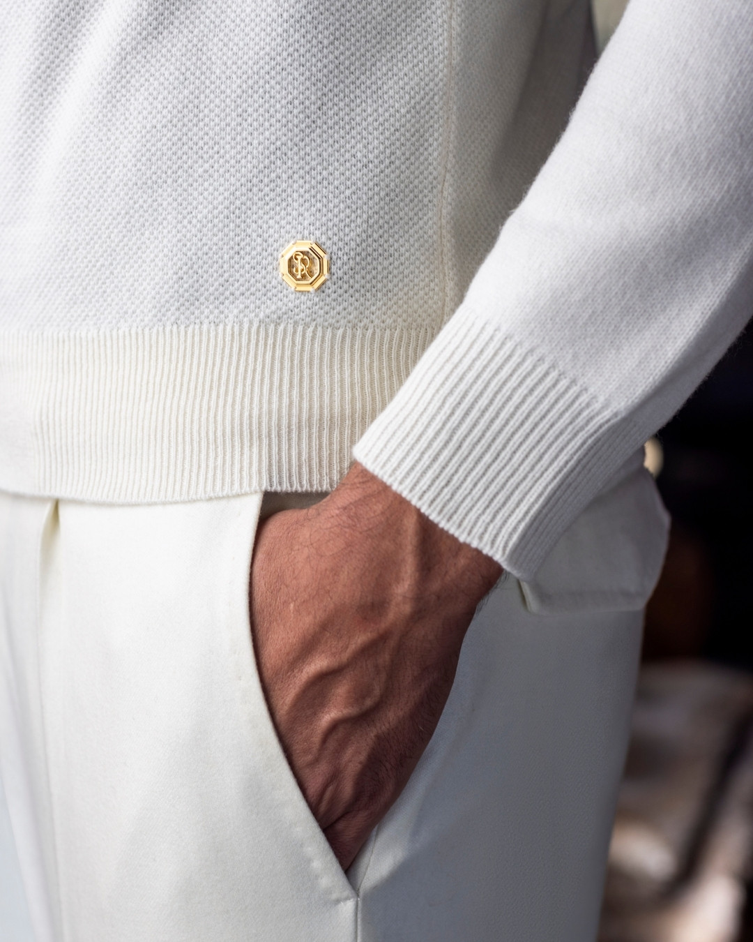 Knit hooded sweater, 100% cashmere