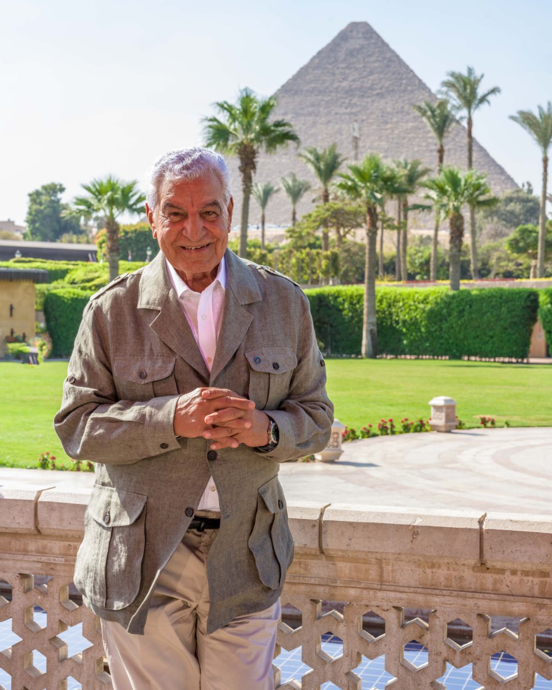 Zahi giving interview