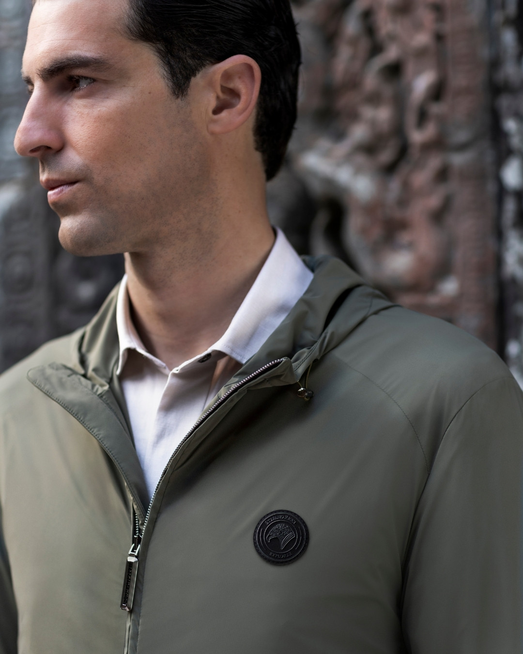 Hooded jacket, technical fabric