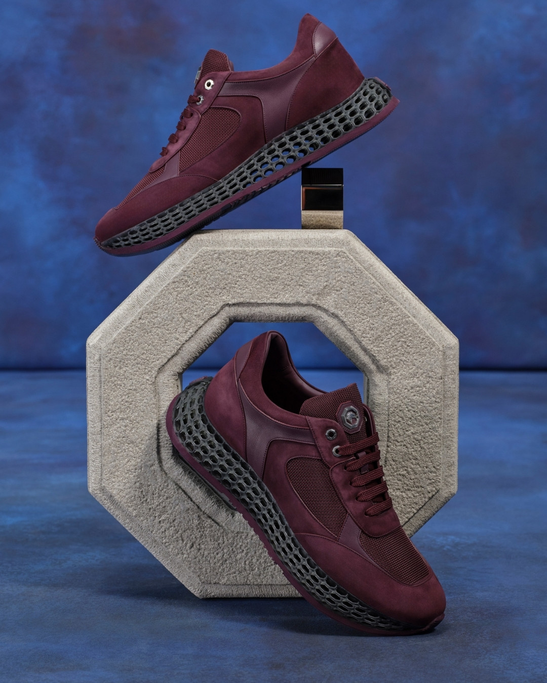 Sneakers, calfskin leather and technical fabric