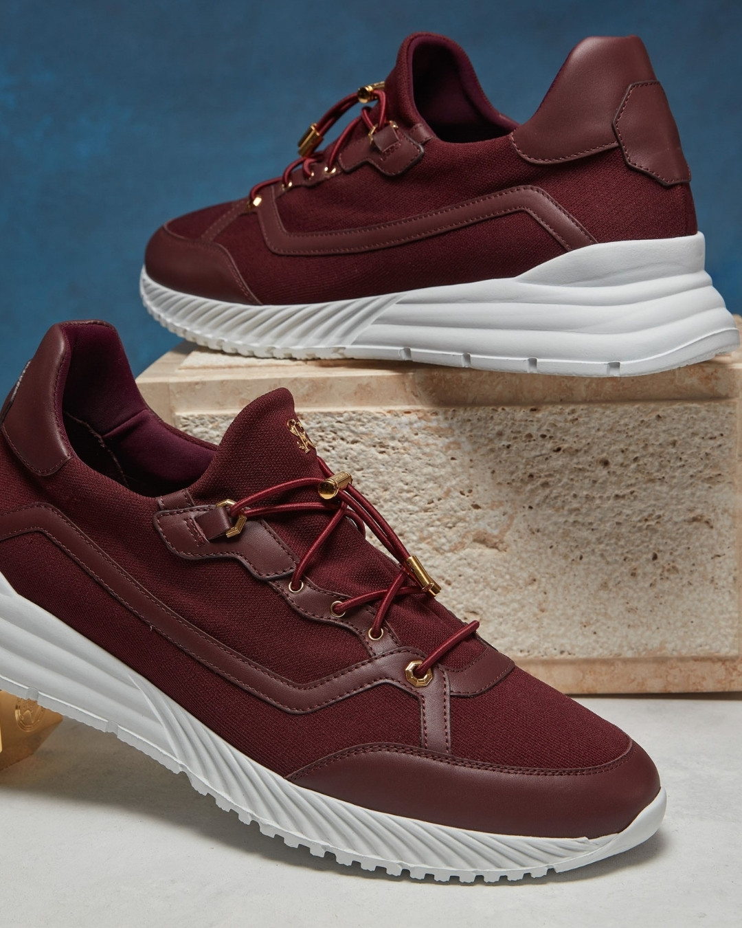 Sneakers, technical fabric with calfskin leather details