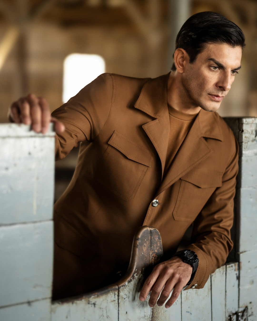 Alpha Yarn overshirt, 100% vicu&ntilde;a