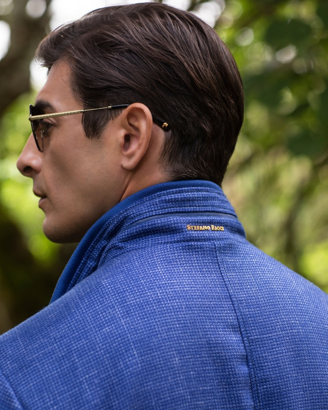 Blouson, cashmere, silk and linen blend with Nappa lambskin leather details