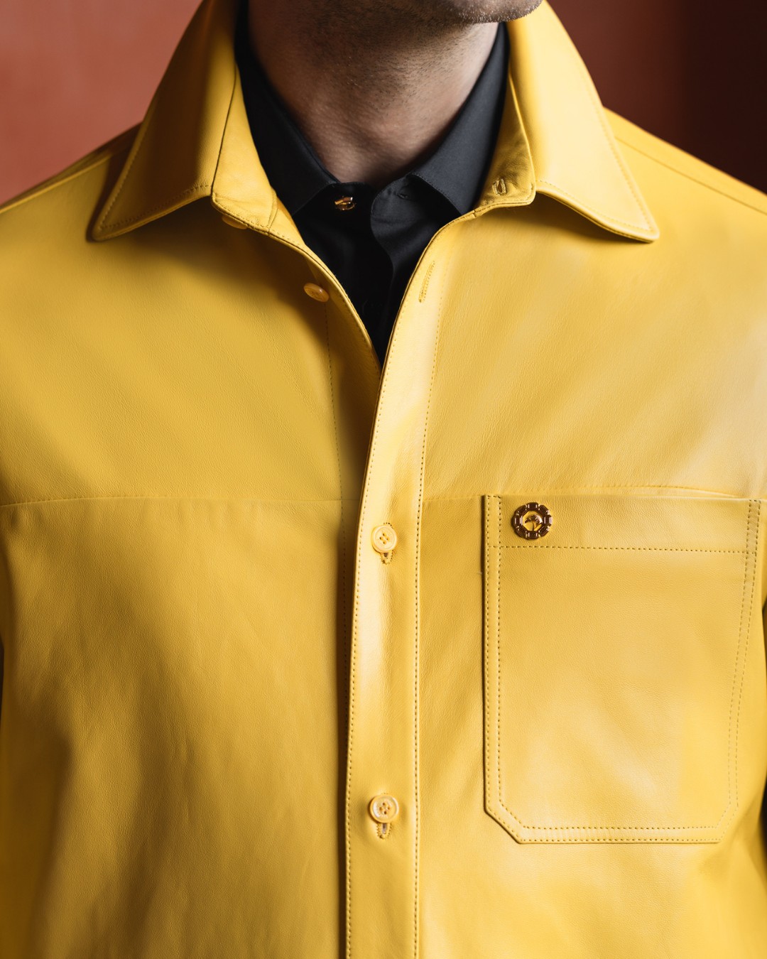 Overshirt, 100% Nappa lambskin leather