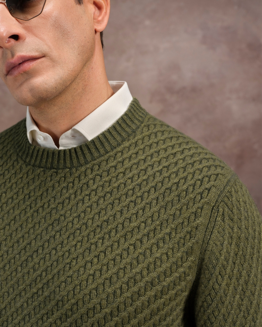 Knit crewneck sweater, 100% cashmere