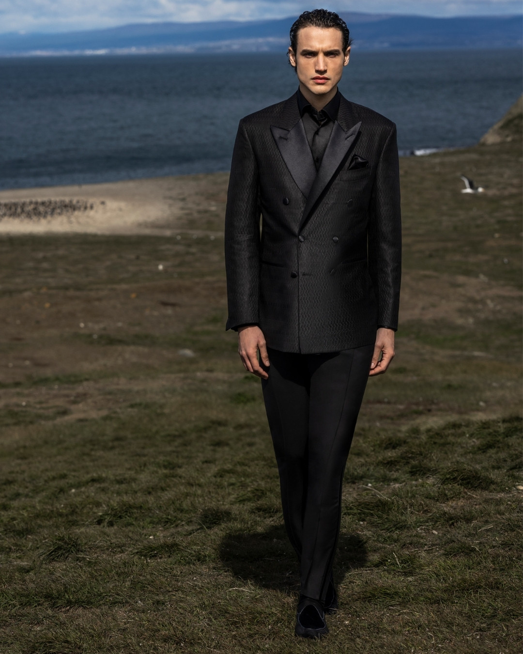 Evening jacket, silk and wool