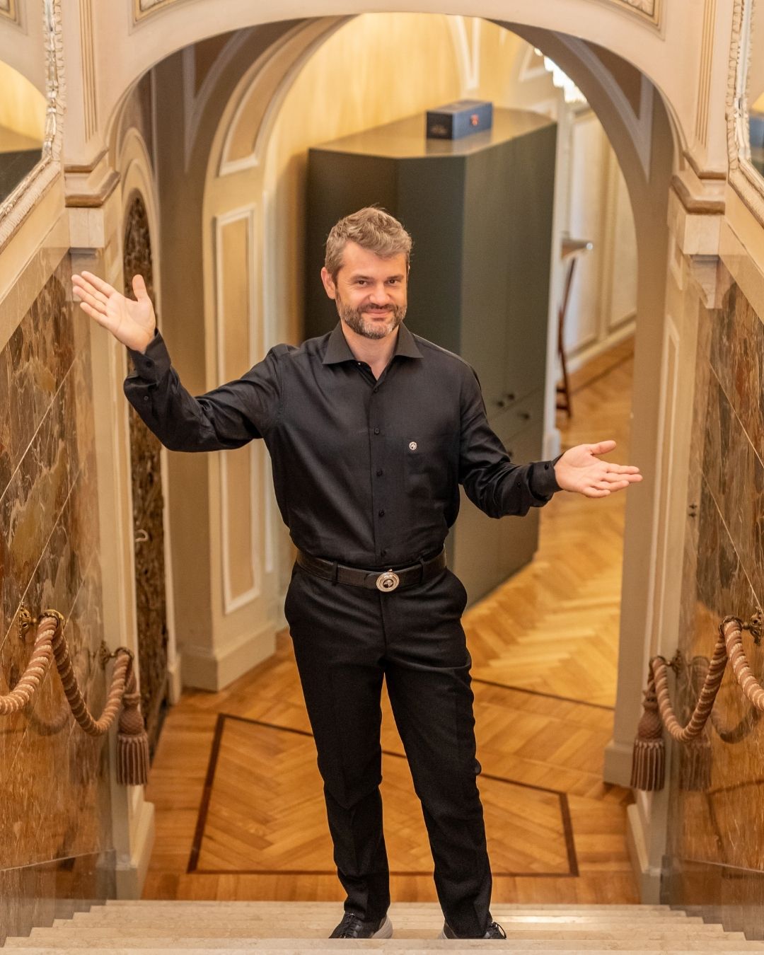 Enrico posing in his restaurant