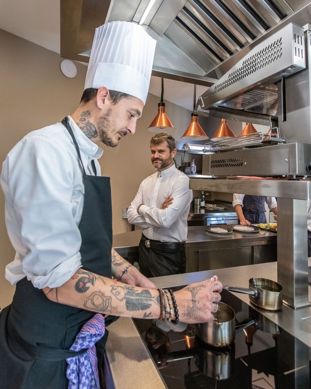 Enrico with his assistant in the kitchen