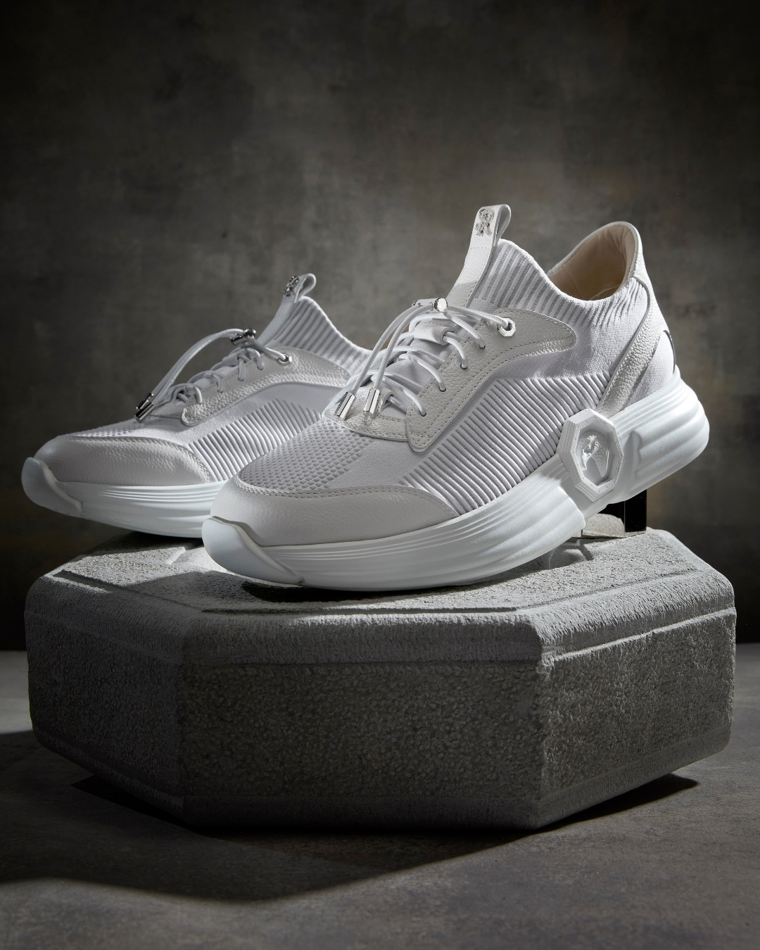 Sneakers, 100% technical fabric with calfskin leather details