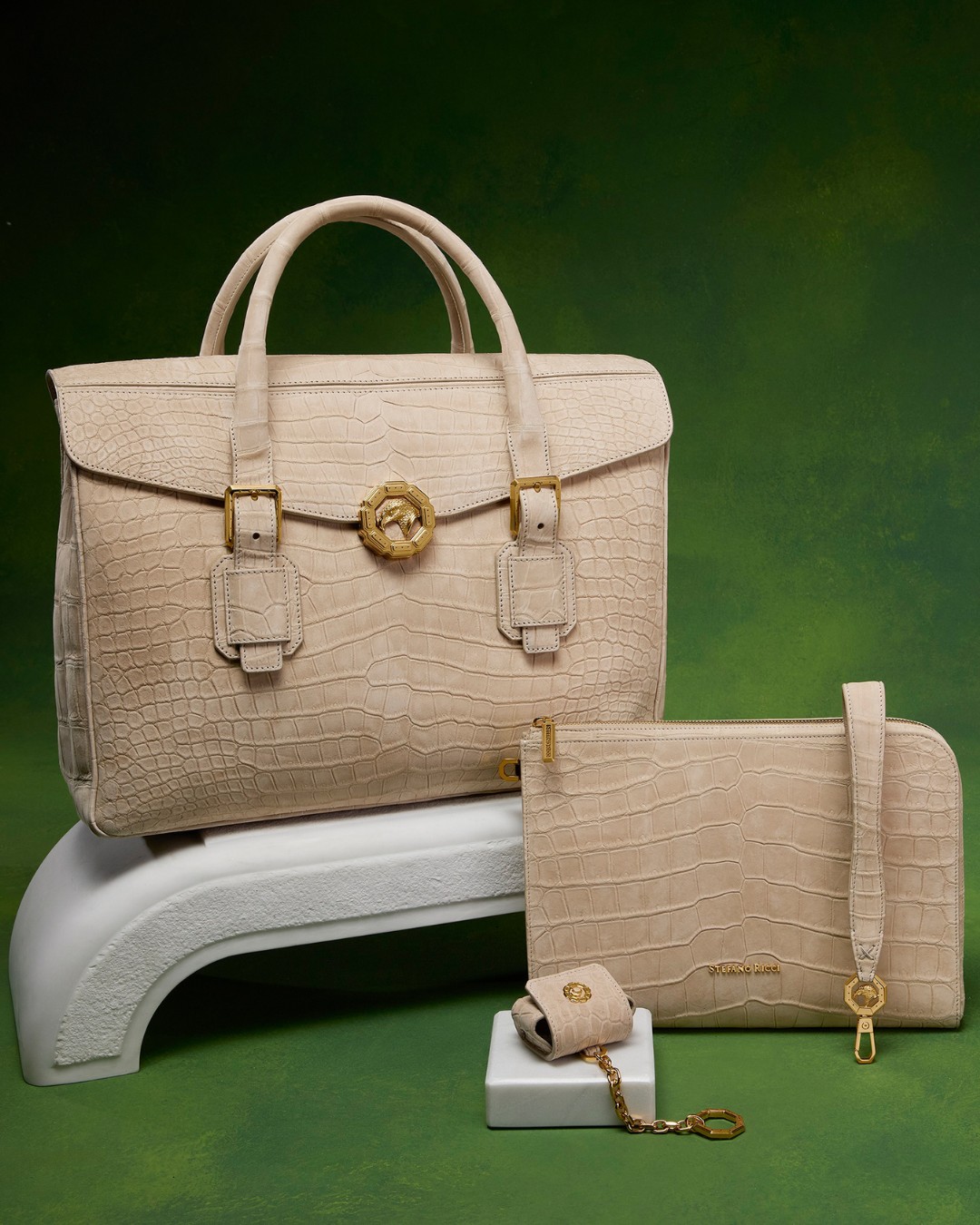 Handmade leather goods, 100% nubuck crocodile