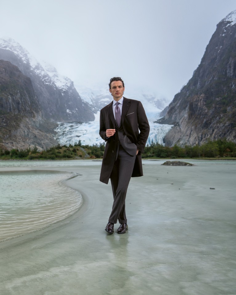 model posing at Bernal Glacier