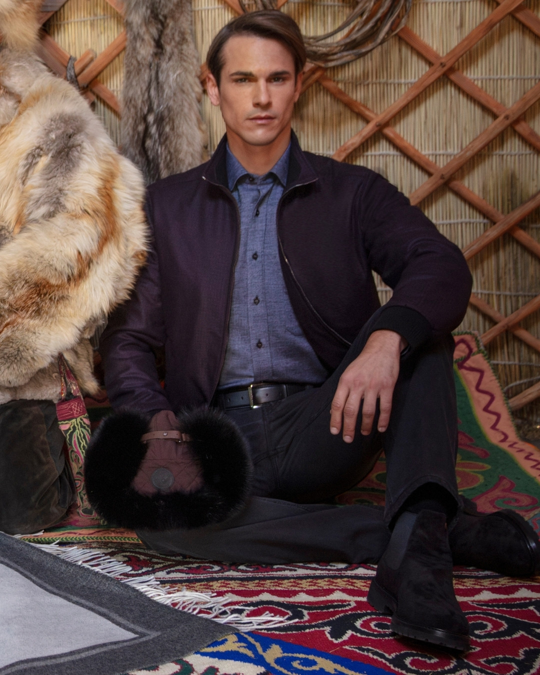 Blouson, wool and cashmere blend