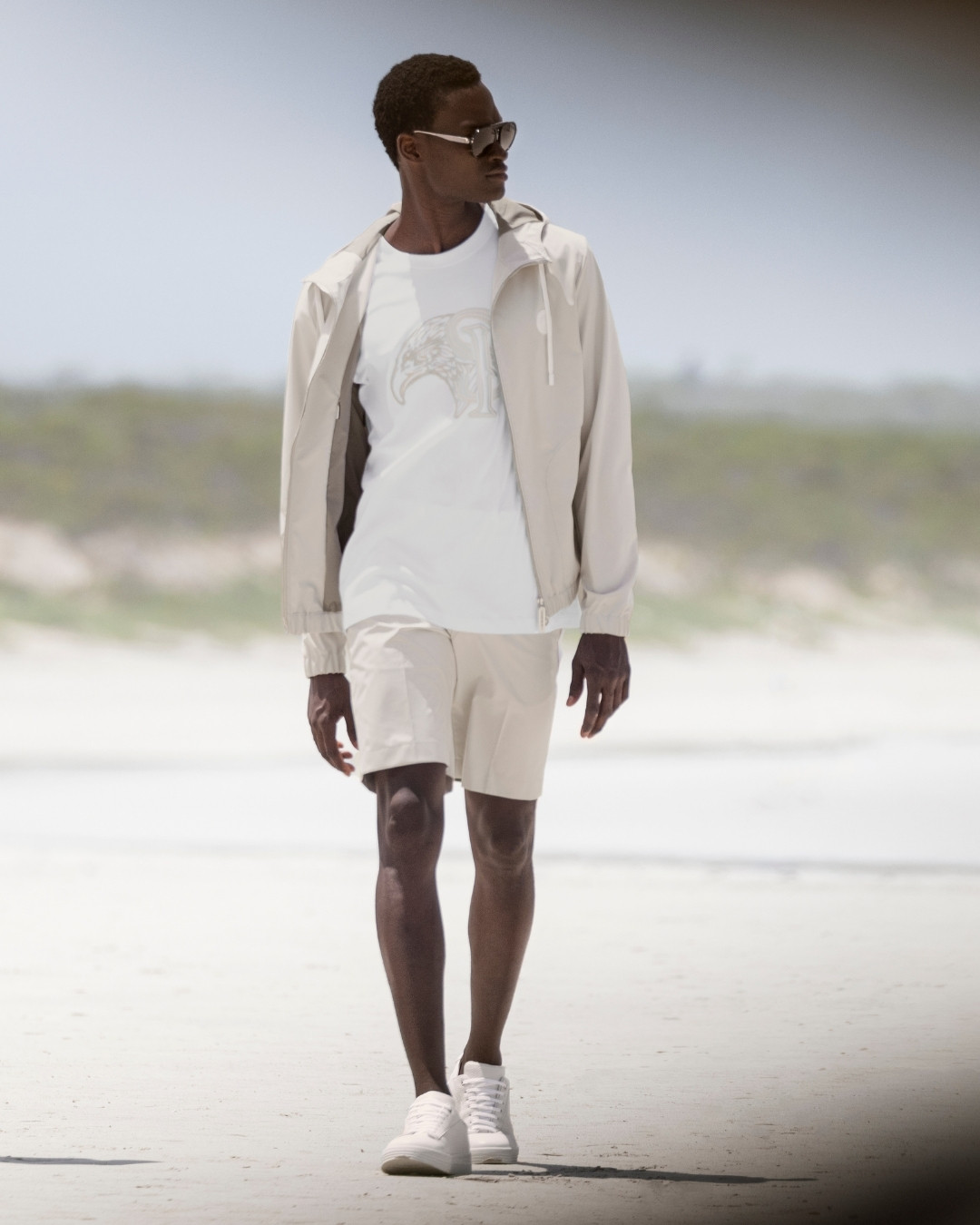 Hooded jacket, technical fabric