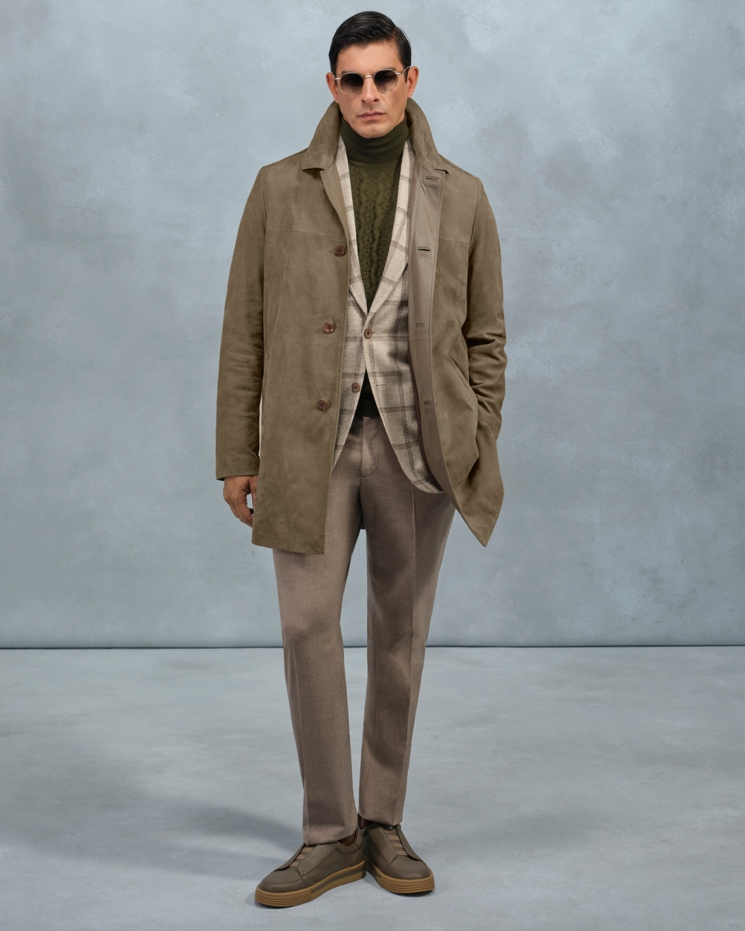 Knit turtleneck sweater, cashmere and silk