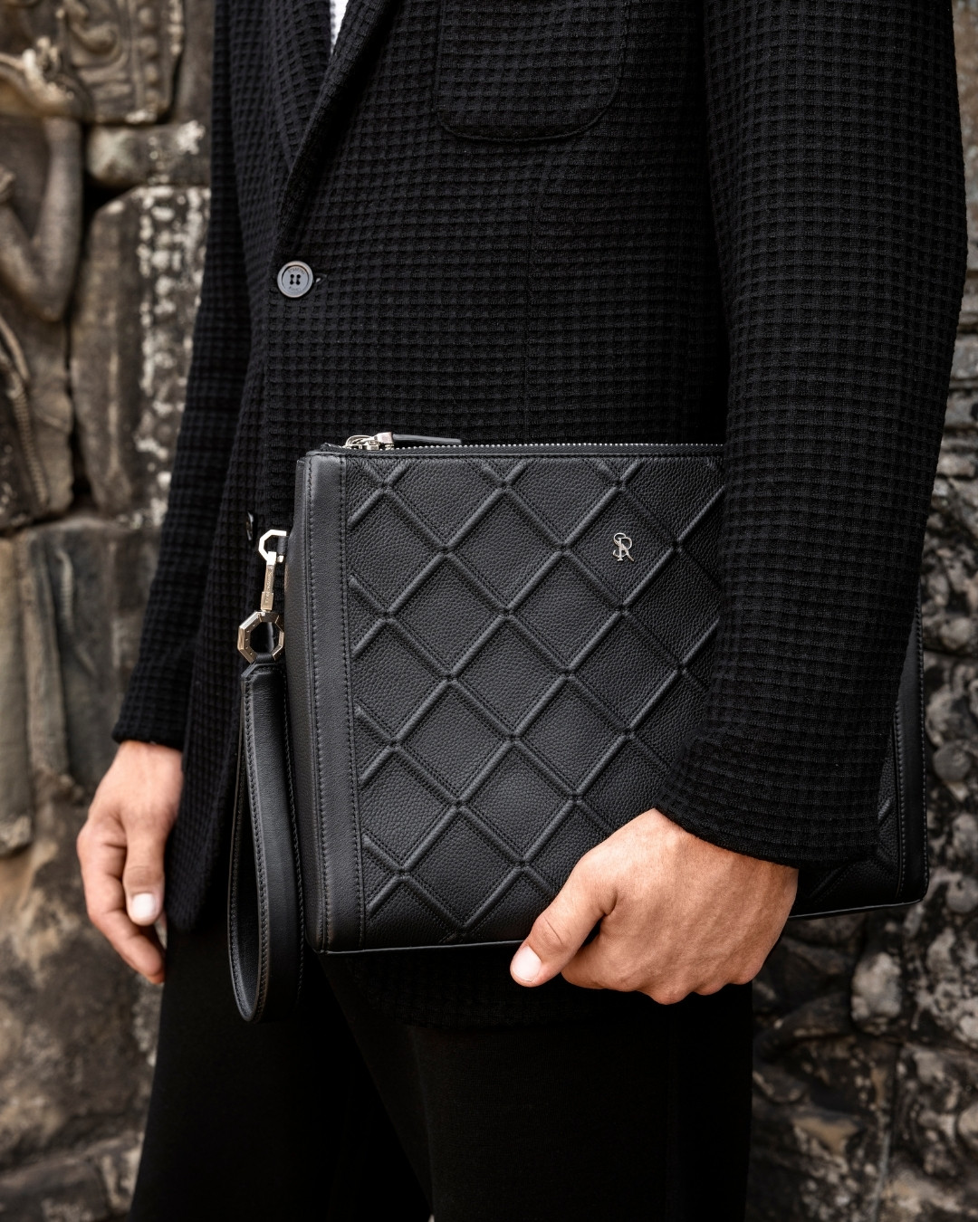 Handmade large portfolio, 100% calfskin leather