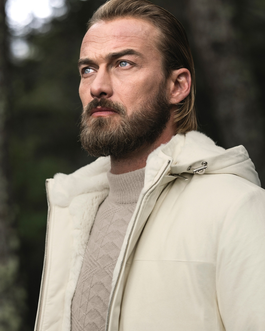 Knit mock neck sweater, cashmere and wool