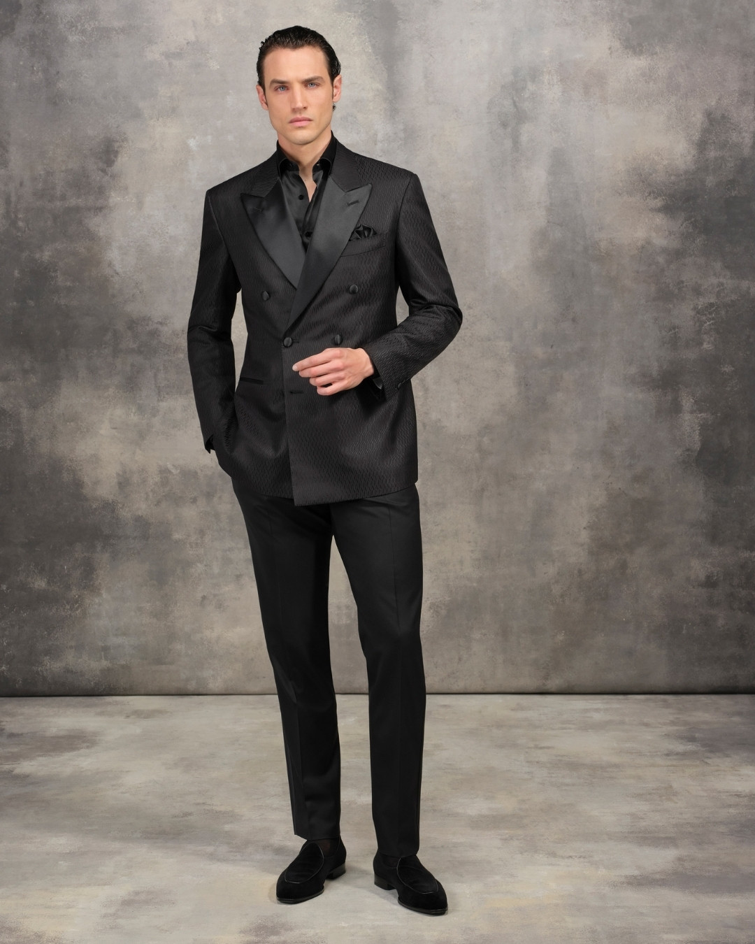 Evening jacket, silk and wool