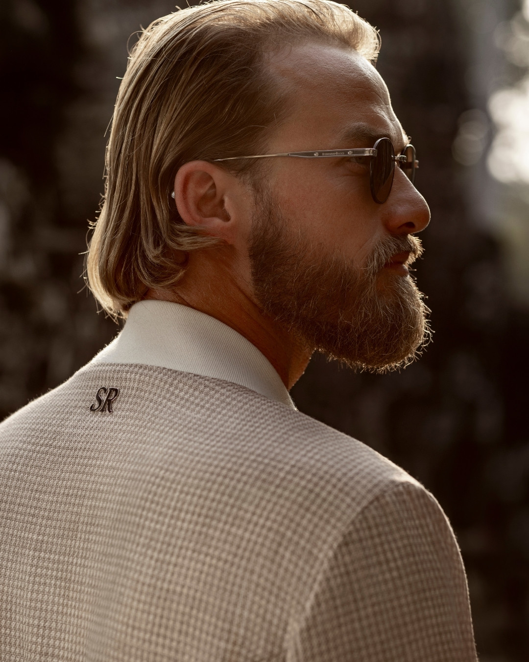 Details of Blouson, wool, silk and linen with suede details