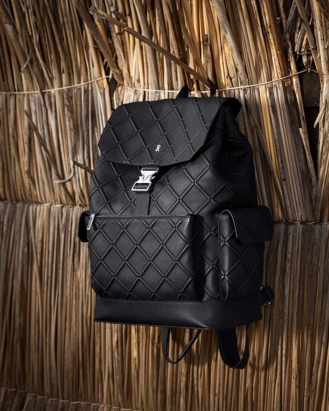 The SR handmade backpack in quilted calfskin leather