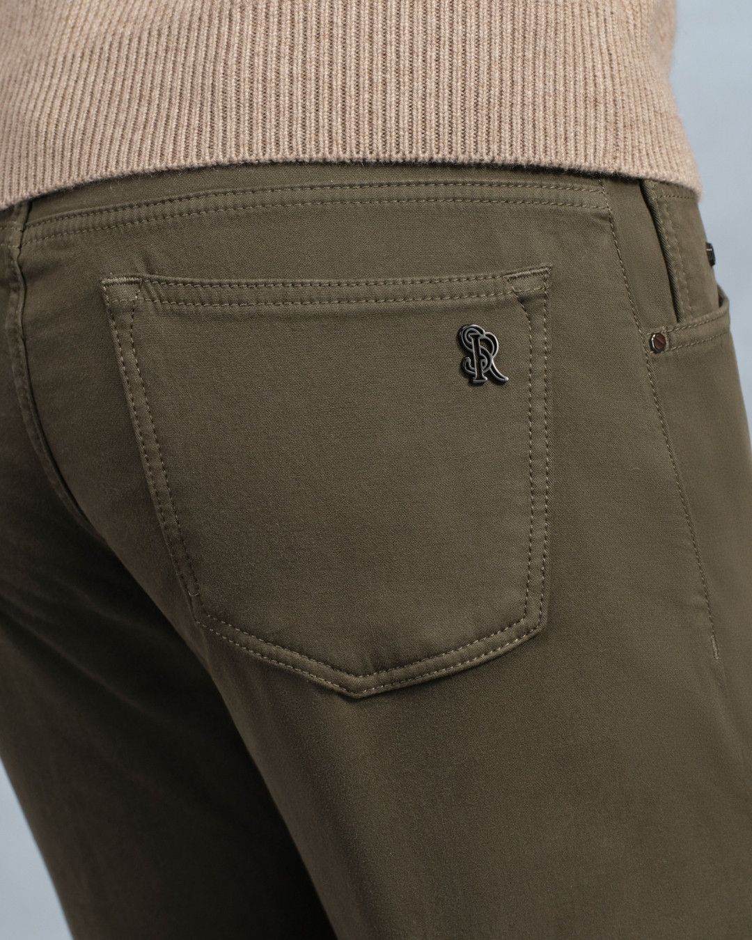 Five-pocket trousers, stretch cotton and cashmere