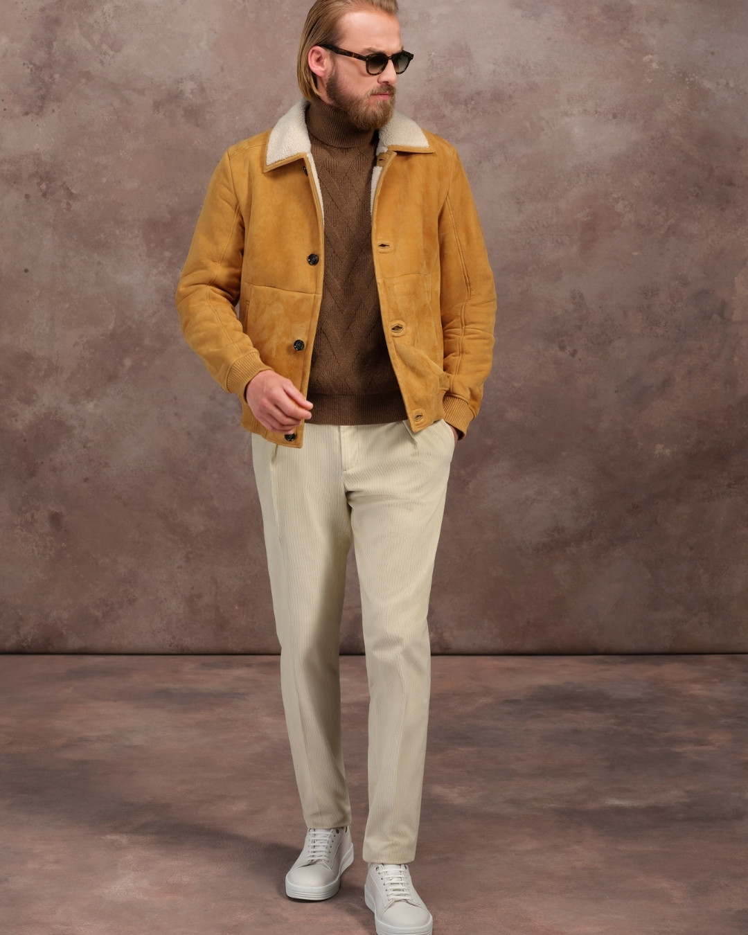 Blouson, 100% shearling with Nappa lambskin leather details