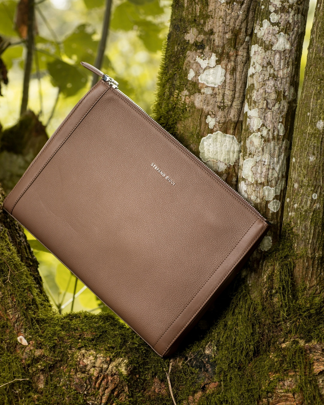 Handmade large portfolio, calfskin leather