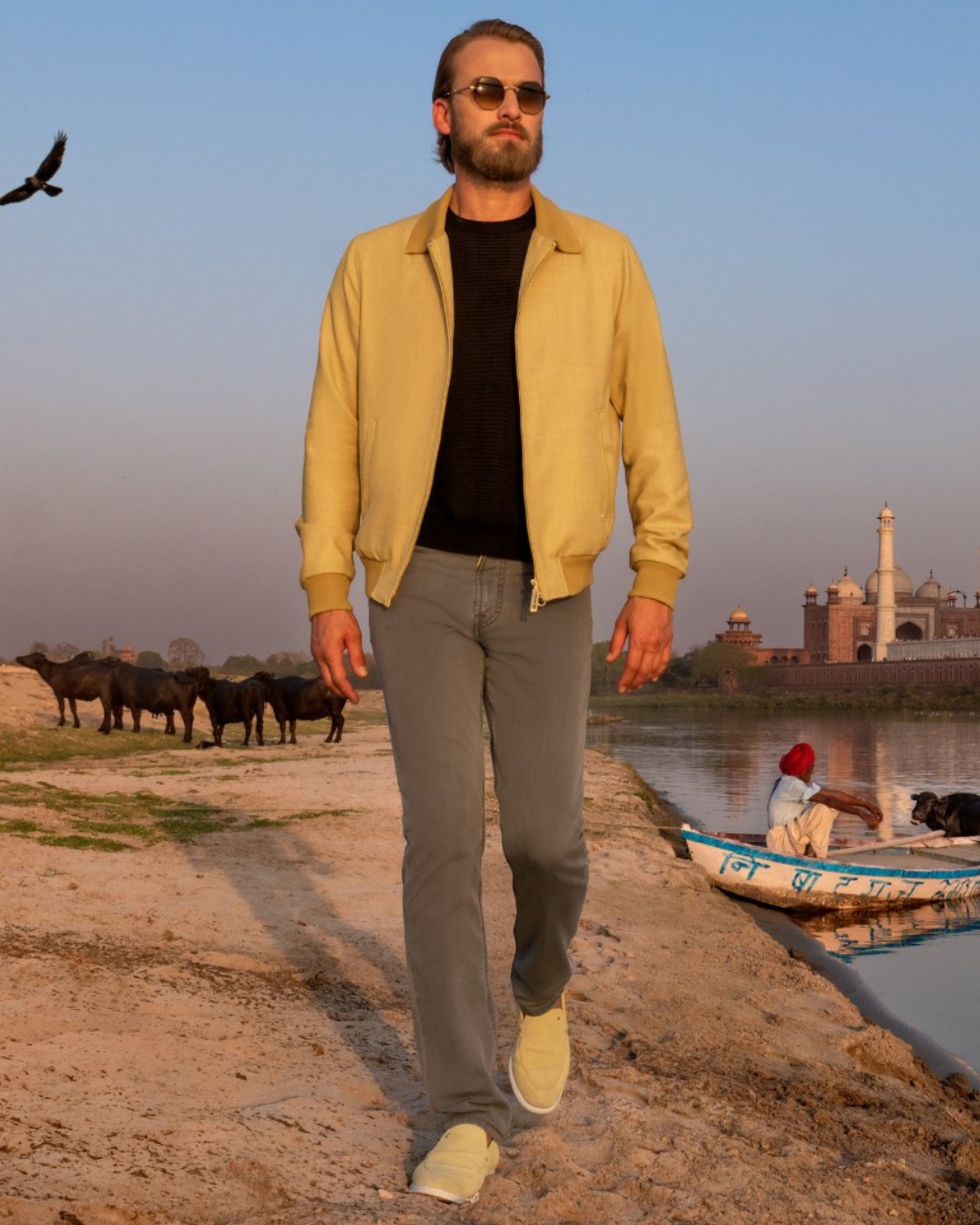 Model on the banks of the sacred Yamuna River