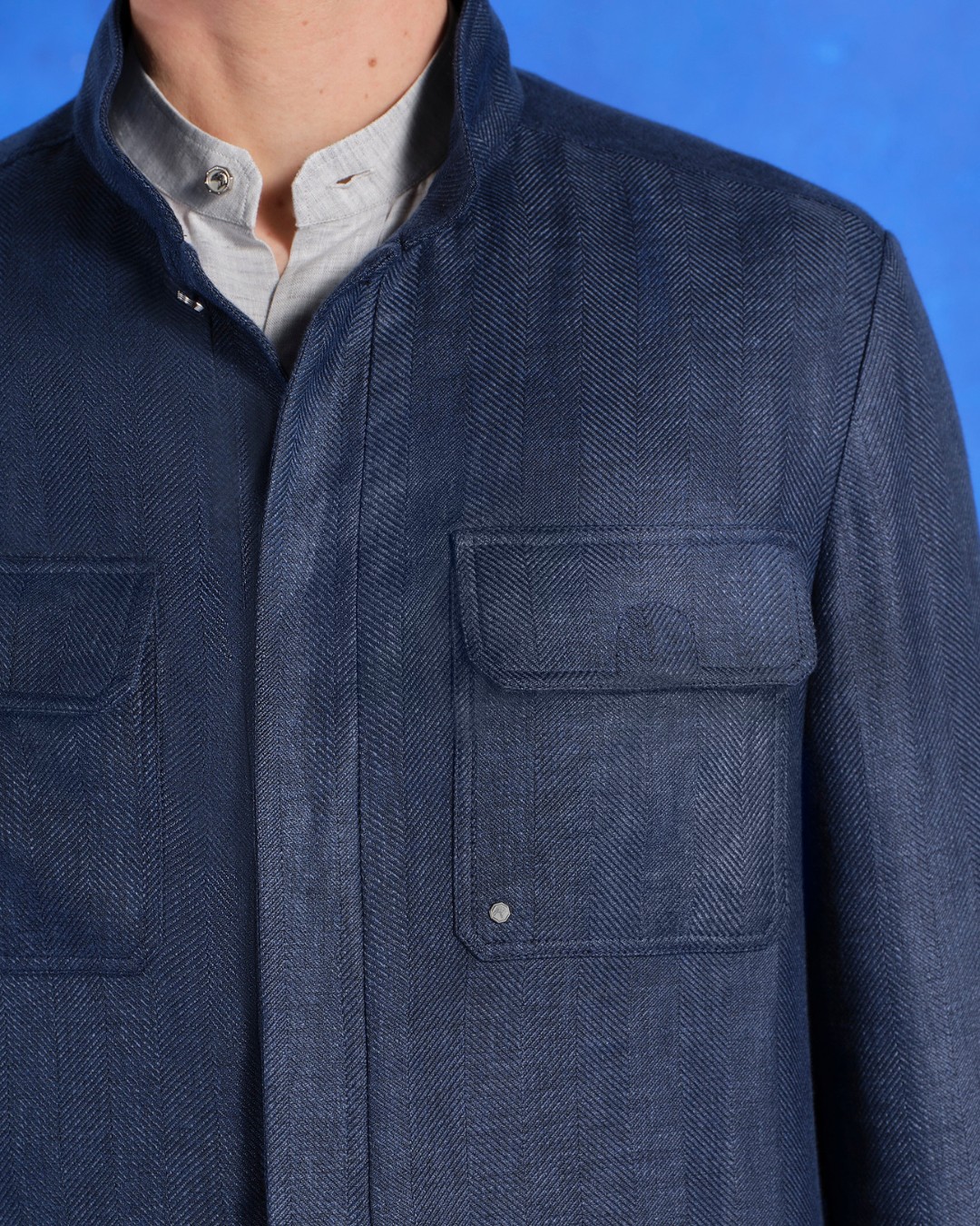 Overshirt, linen, cashmere and silk