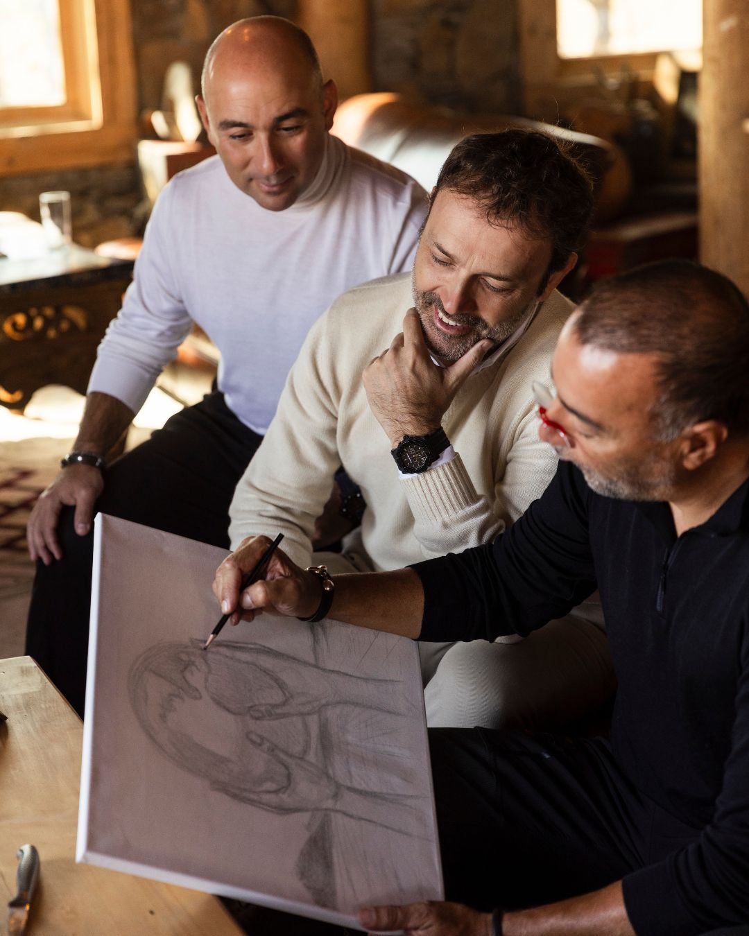 Lorenzo Quinn with Niccol&ograve; Ricci and Filippo Ricci