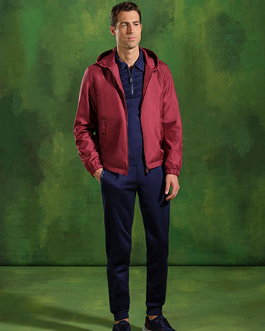 Hooded blouson, 100% silk with matted crocodile details