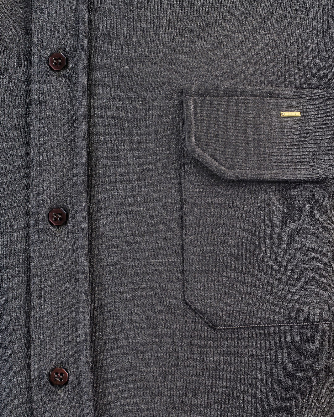 Details of grey jersey shirt, cotton and silk