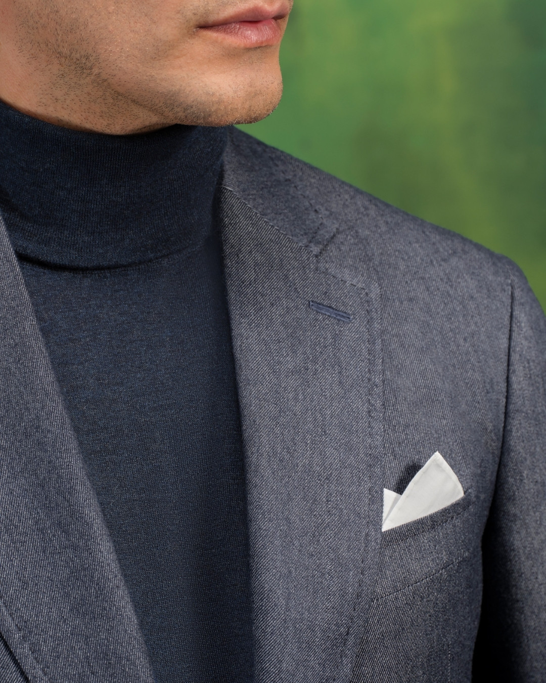 Knit turtleneck sweater, cashmere and silk