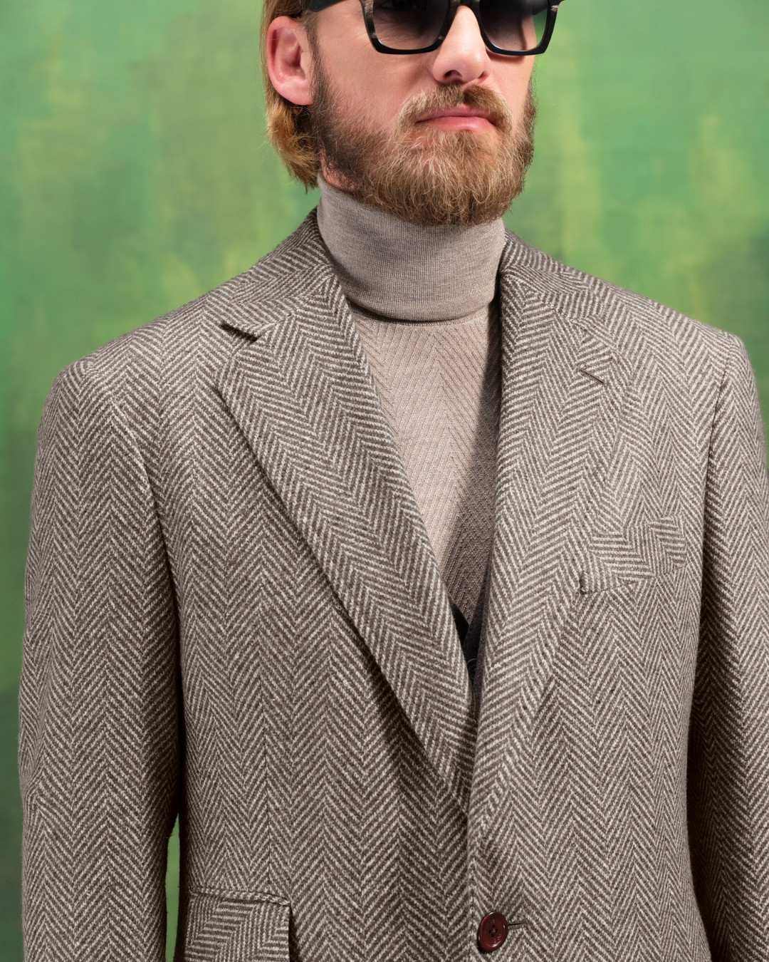 Knit turtleneck sweater, cashmere and silk