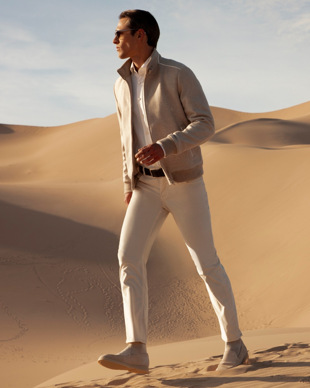 The model in Khongor Sand Dune Gobi Desert