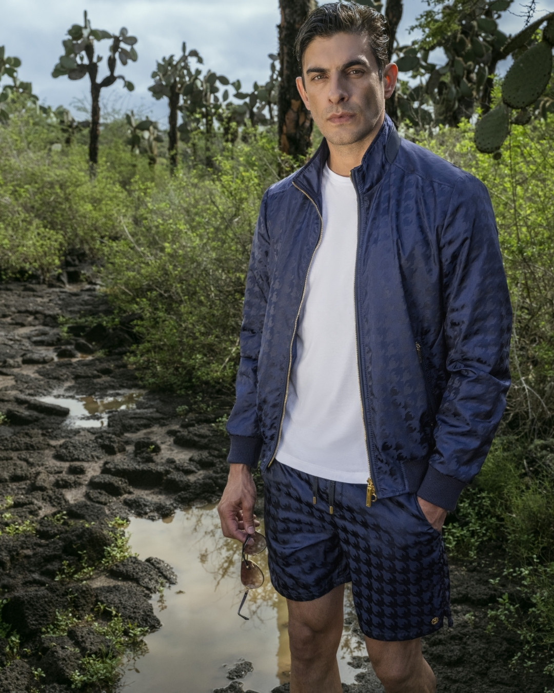 Blouson, technical fabric with Nappa lambskin leather details