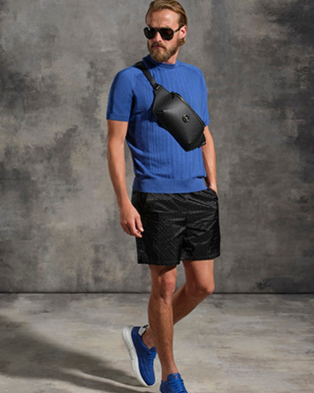 Knit crewneck sweater, silk and cotton